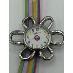 Alex Quartz Watch 26mm Nylon Colorful Plastic Wristband Teen Kids Needs Battery